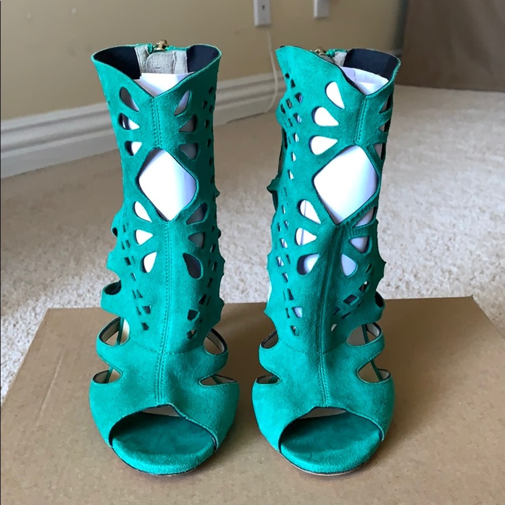 Jimmy Choo Imogen Green Cage Sandal - Picture 3 of 6